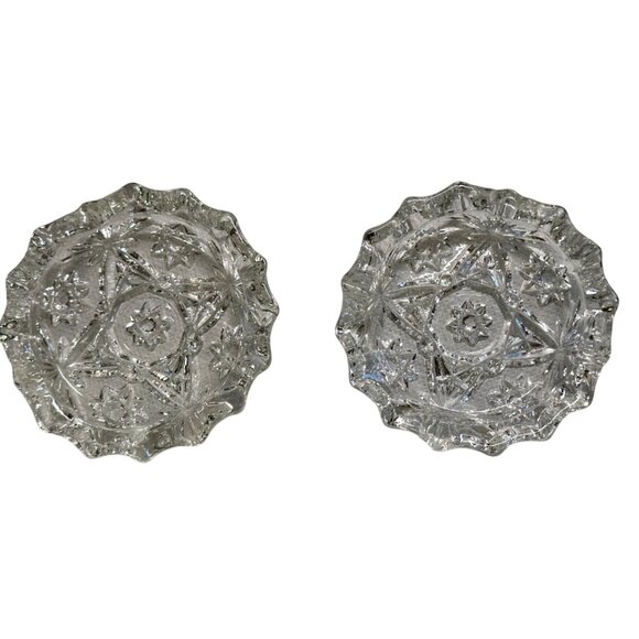 Hocking Glass Co Early American Prescut Coasters Ashtrays Clear Star of David - Picture 2 of 15